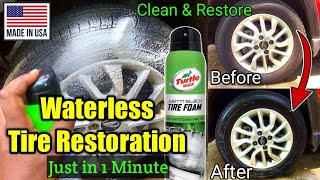 Clean amp Restore Car Tire in 1 Minute  Turtle Wax Tire Foam ReviewUNIQUEADVISEMASTER [upl. by Odlamur]