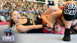 Rousey amp Natalya vs Jax amp Tamina vs Morgan amp Logan WWE Tribute to the Troops Dec 20 2018 [upl. by Herstein798]