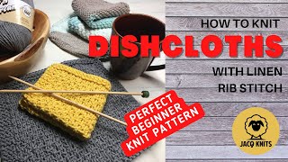 Easy Beginner Knitted Dishcloth [upl. by Iana]