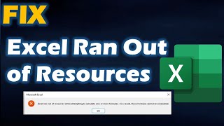 Solution  quotExcel Ran Out of Resources Errorquot in Windows [upl. by Lucita]