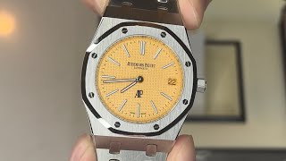 SUPERCLONE Audemars Piguet Royal Oak Jumbo Extra Thin 39mm quotSalmon Dialquot  Unboxing amp Review [upl. by Margaret519]