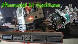 Truck Under Dash Aftermarket Air Conditioner Fitting  AC Installation Man TGA [upl. by Olegnad687]