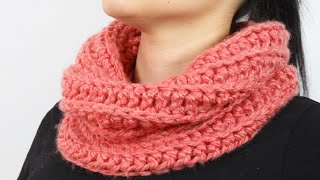 Cuello tejido a crochet PARA INVIERNO paso a paso  LANITAS Y COLORES [upl. by Naehs]