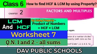 DAV class 6 maths chapter 2 worksheet 7  QN 1 and 2 all sums [upl. by Kalam]