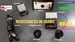 How To Find Equivalent Resistance In SERIES CIRCUIT using Ohms law  BOARD PRACTICAL  STD 1012 [upl. by Schoenfelder]