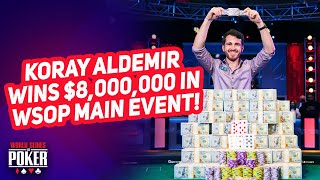 Koray Aldemir Wins 2021 WSOP Main Event for 8000000 [upl. by Nedearb]