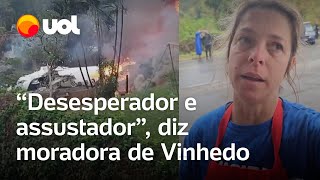 Avião cai em Vinhedo SP Desesperador e assustador diz testemunha da queda [upl. by Yelhsa]