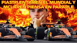 LA GENIALIDAD DE PIASTRI ANTE NORRIS LE METE EN EL MUNDIAL Y MCLAREN BUSCA COMO PODER DARLE ORDENES [upl. by Eremihc]