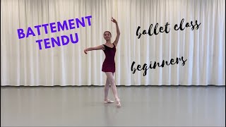 httpswwwprimaballetclasscom Battement Tendu  Centre  Beginners [upl. by Irek]