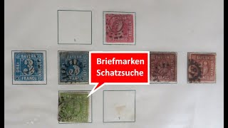 Briefmarken wertvoll Briefmarken Schatzsuche in Sammlung Altdeutschland und Deutsches Reich [upl. by Gracye]