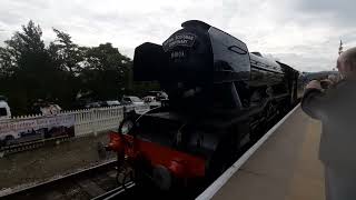 Flying Scotsman at Aviemore Station Scotland 100th anniversary 2023 [upl. by Arvo]