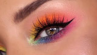 Seamless Rainbow Eye Makeup Tutorial \\ PRIDE [upl. by Idna]