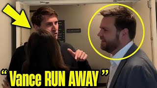 Watch JD Vance RUN AWAY after HUGE FAIL ON VIDEO [upl. by Moshell]