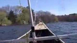 Canoe Sail Kit from SailboatsToGocom Flies Across Lake [upl. by Strep]