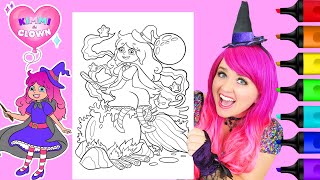 Coloring Kimmi The Clown as a Witch  Halloween [upl. by Dinse]