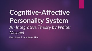 CognitiveAffective Personality System CAPS  TheoriesofPersonality Psychology [upl. by Berlinda747]