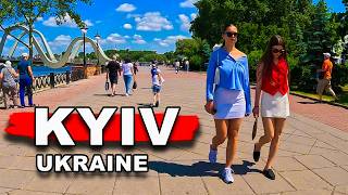 UKRAINE 🇺🇦 LIFE IN KIEV Obolenskaya embankment 2024 [upl. by Leissam]