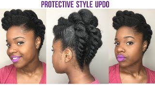 Natural Hair Protective Style Updo [upl. by Lednar]