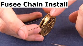 Fusee chain installation English pocket watch restoration and repair [upl. by Doughman99]