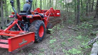 54 Land Pride Grader Scraper GS1560 and Kubota L2501 Repairs a Rutted Dirt Road [upl. by Darwen663]