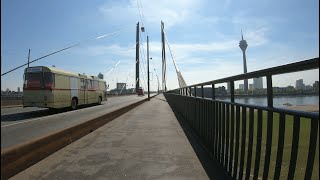 4K Cycling Düsseldorf  Bunkerkirche  Landtag via Oberkassel Rheinkniebrücke [upl. by Eynttirb]