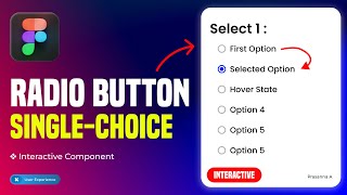 Create a SINGLE CHOICE RADIO Interactive Component in Figma Tutorial [upl. by Aisel]