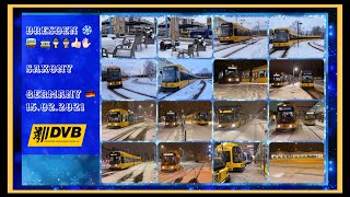 Winter video sequences of Buses and Trams in Dresden  Germany 15022021  Wintervideosequenzen [upl. by Laddie930]