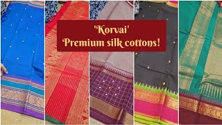 Premium Korvai Silkcottons  Rare designs  shop at madrassareescom  Whatsapp 7200268446 [upl. by Enwad133]