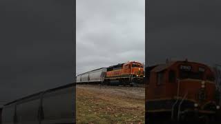 SB Lenexa Local with BNSF 3160 and Caboose Lenexa KS 121514 1127am [upl. by Annoit]