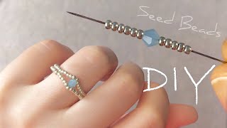 Easy Beaded Ring Tutorial How to Make Simple Beaded Ring [upl. by Llevra667]