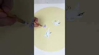 Chrysanthemums and birds artandcraft chinesepainting paintanimals paintflower [upl. by Allevon]