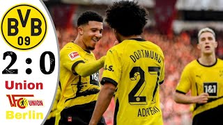 Borussia Dortmund 20 Union Berlin HIGHLIGHTS  bvb vs Union Berlin 20 HIGHLIGHTS 2024 [upl. by Ralyt]