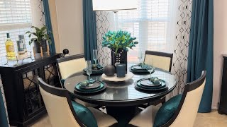 Fall for a pop of teal Dinette amp Laundry area decor fall tour [upl. by Alodi]