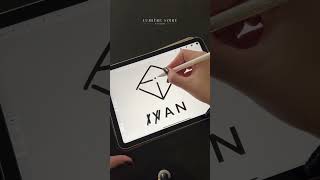 Ivan  Procreate Name Logo Design 💫 logodesign designprocess adobeillustrator procreate [upl. by Madra]