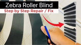 How to Fix Zebra Roller Blinds Fabric Step by Step  Blinds Repair DIY  Zebra Shades [upl. by Maze]