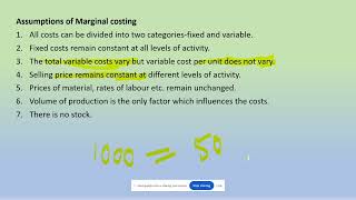 Marginal costing Assumptions meaning of CVP analysis objectives techniques elements of CVP [upl. by Deron]