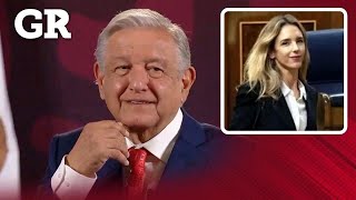 Arremete AMLO contra diputada española [upl. by Kaliope940]