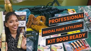 professional bridal HAIR STYLEING kit 9000 Rs 🤔 ready  producttips தமிழ் beginners [upl. by Haikan]