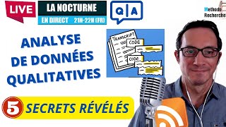 🎙LIVE  5 Secrets de lAnalyse de Données Qualitatives [upl. by Caressa]