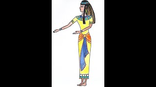 How to Draw an Egyptian Woman  Frontalism  Ancient Egyptian Art  Middle School and Up [upl. by Galina207]