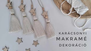 Karácsonyi Csillag alapra készített Makramé dekoráció DIY Christmas Decor Idea [upl. by Verlee520]