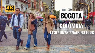 Centro de Bogota El Septimazo Colombia Walking Tour  4K Walk UHD [upl. by Kelton606]