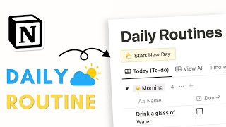 EASY Daily Routine amp Habit Tracker with Notion  Beginner Tutorial  Free Template [upl. by Brose]