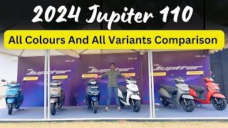 New TVS Jupiter 110 2024 Model  All Colours And All Variants Comparison [upl. by Barrow]