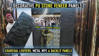 Decorative PU Stone Veneer Panel  Louvers Metal Wpc amp Backlit Panels  Bamboo Charcoal Laminates [upl. by Llevrac129]