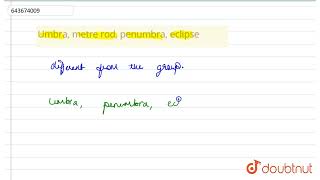 Umbra metre rod penumbra eclipse  6  MODEL TEST PAPERS  PHYSICS  ICSE  Doubtnut [upl. by Wincer]