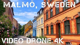 Malmo the most colorful city in Sweden 4K drone video 2023 [upl. by Garlinda]