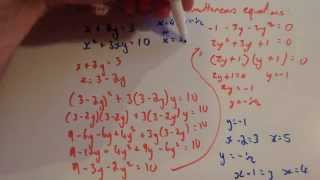 Simultaneous equations linear and nonlinear  Corbettmaths [upl. by Nyrak]