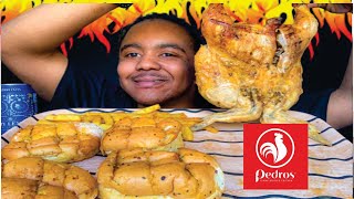 Pedros Full Grilled Chicken Meal Mukbang [upl. by Healion]