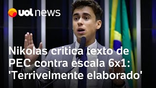 Nikolas Ferreira critica texto de PEC contra escala 6x1 Terrivelmente elaborado diz em vídeo [upl. by Ramona]